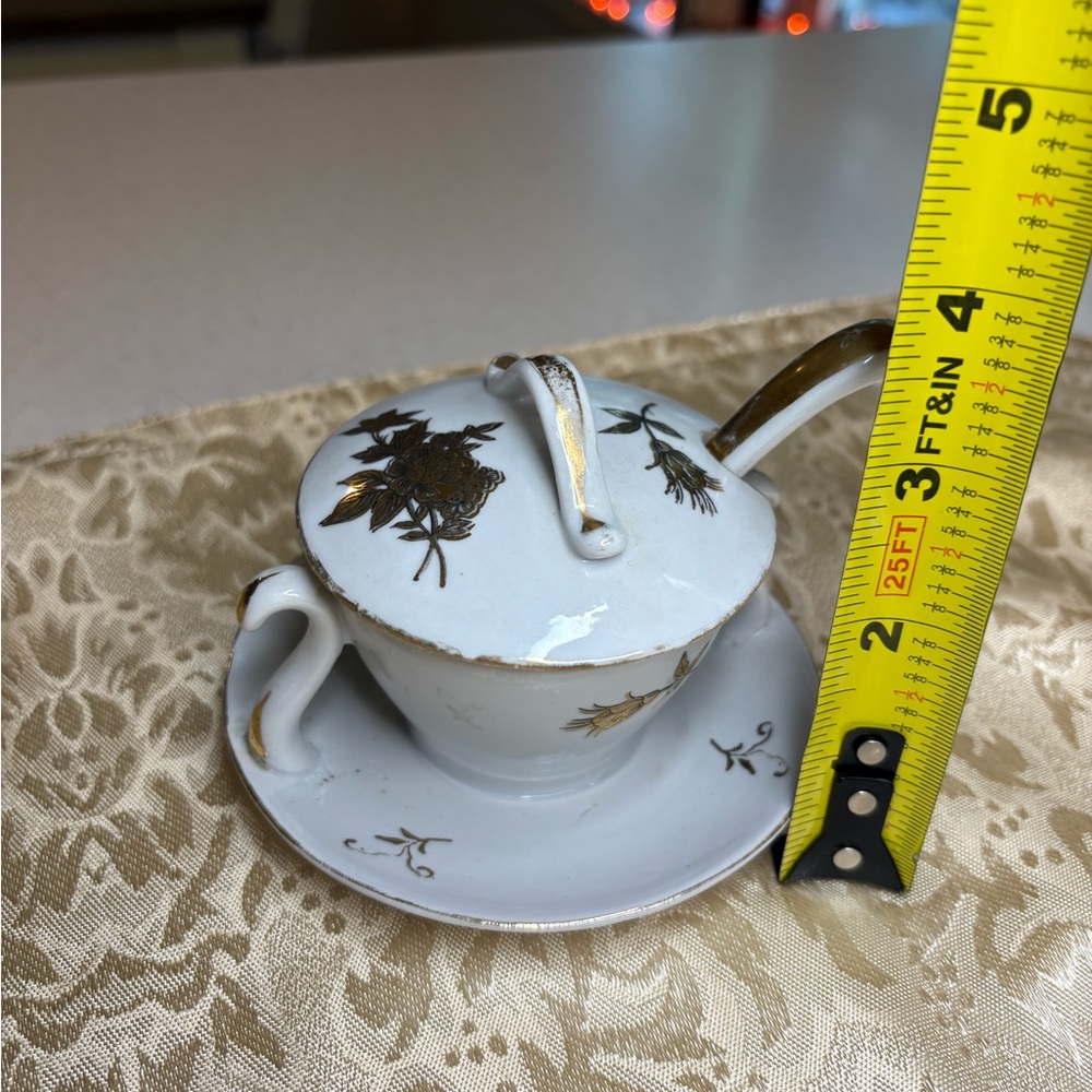 Vintage Porcelain Sugar Bowl Set,Complete With Lid And Matching Small Spoon. - Picture 11 of 11